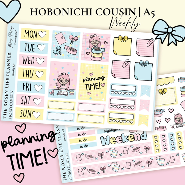 STICKER KIT | Planning Time | WEEKLY | A5 - HOBONICHI COUSIN - B6