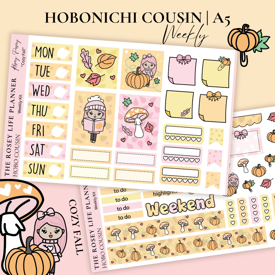 STICKER KIT | Cozy Fall | WEEKLY | A5 - HOBONICHI COUSIN - B6 ...