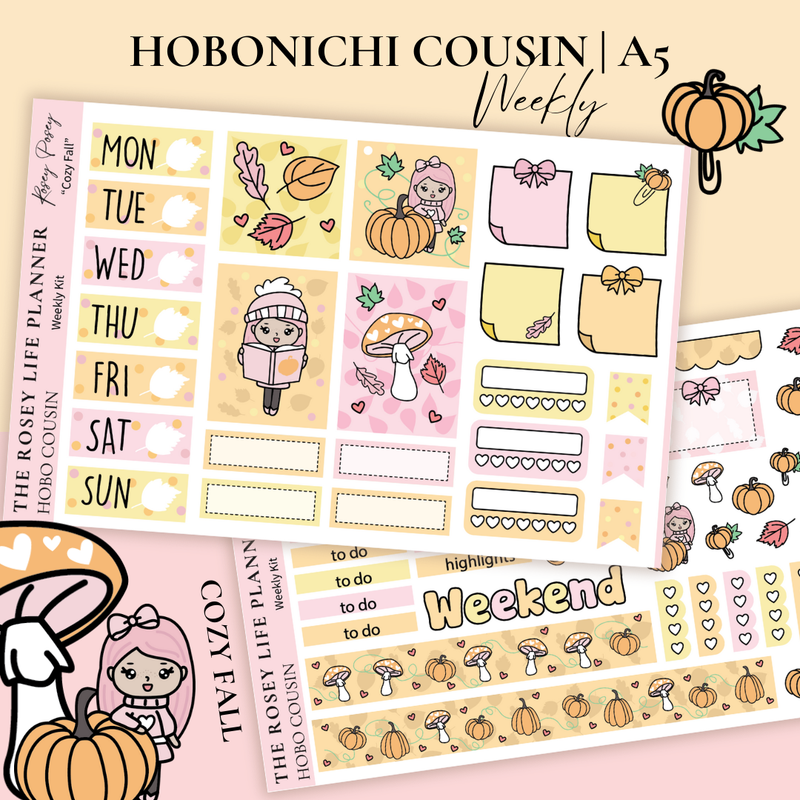 STICKER KIT | Cozy Fall | WEEKLY | A5 - HOBONICHI COUSIN - B6