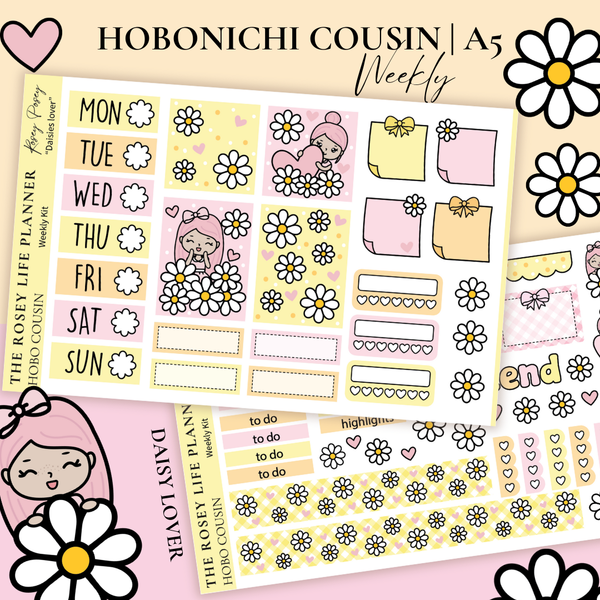 STICKER KIT | Daisy Lover | WEEKLY | A5 - HOBONICHI COUSIN - B6