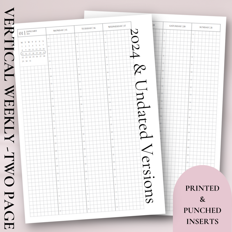 2024 & UNDATED VERSION | PRINTED | WEEKLY INSERTS |  ROSEY PLANNER