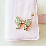 JOURNAL CLIP | Green Checkered Bow | Reading In Nature