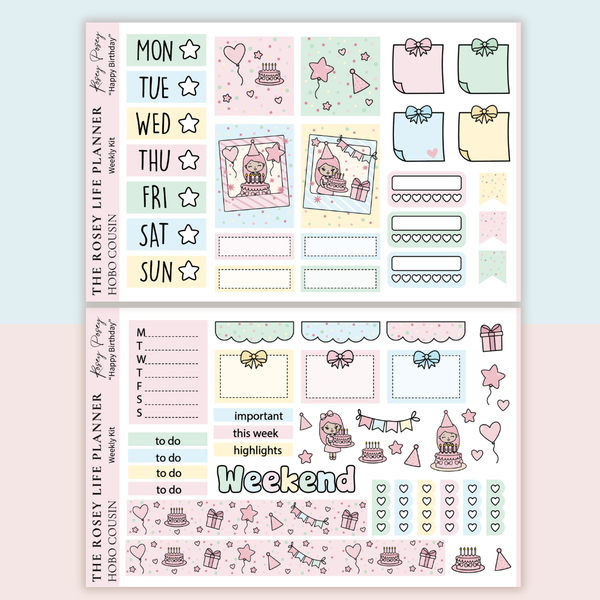 STICKER KIT | Birthday | WEEKLY | A5 - HOBONICHI COUSIN - B6