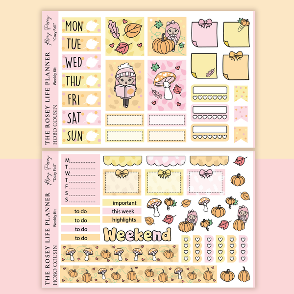 STICKER KIT | Cozy Fall | WEEKLY | A5 - HOBONICHI COUSIN - B6