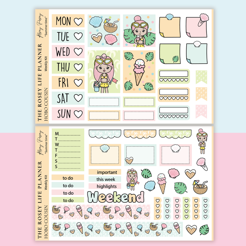 STICKER KIT | Summer | WEEKLY | A5 - HOBONICHI COUSIN - B6