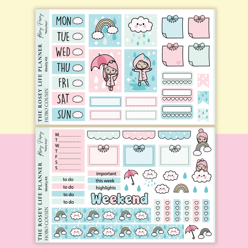 STICKER KIT | Rainy | WEEKLY | A5 - HOBONICHI COUSIN - B6