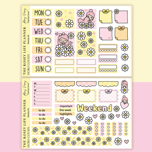 STICKER KIT | Daisy Lover | WEEKLY | A5 - HOBONICHI COUSIN - B6