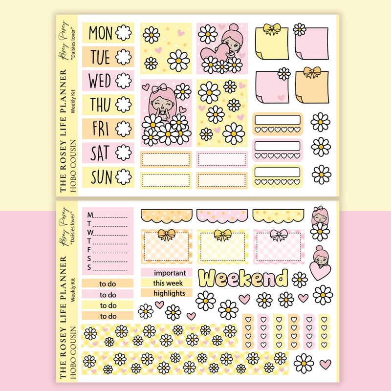 STICKER KIT | Daisy Lover | WEEKLY | A5 - HOBONICHI COUSIN - B6