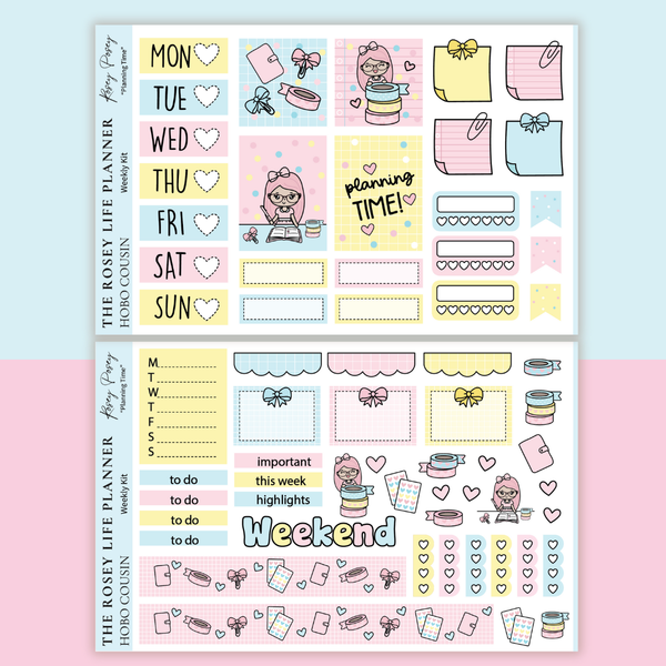 STICKER KIT | Planning Time | WEEKLY | A5 - HOBONICHI COUSIN - B6