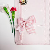 BOW PLANNER CLIP | CHECKERED PINK | COZY FALL 3.0 COLLECTION