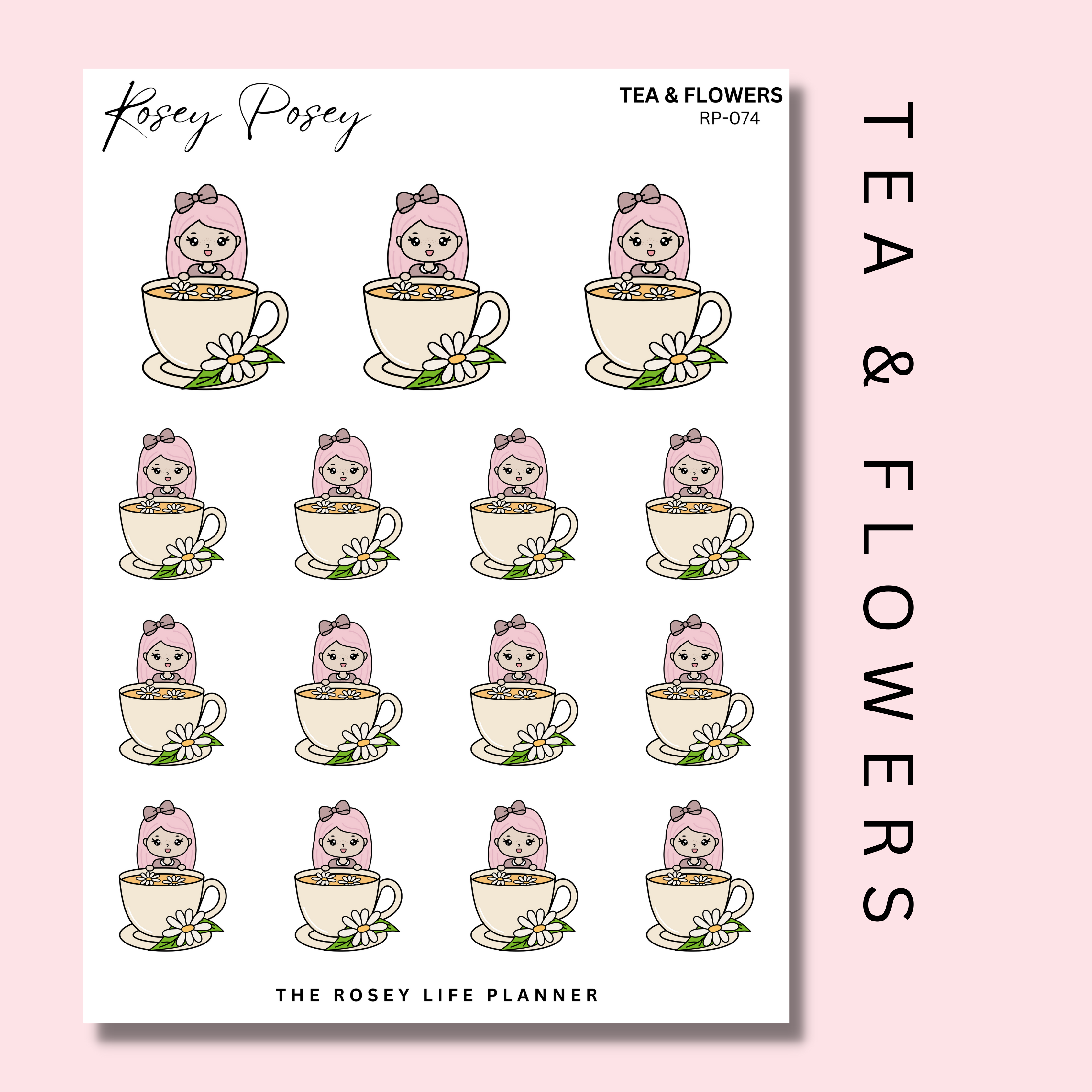 TEA & FLOWERS | ROSEY POSEY | CLEAR MATTE & MATTE | RP-074 ...