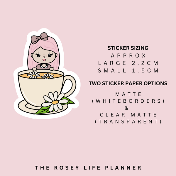 TEA & FLOWERS | ROSEY POSEY | CLEAR MATTE & MATTE | RP-074