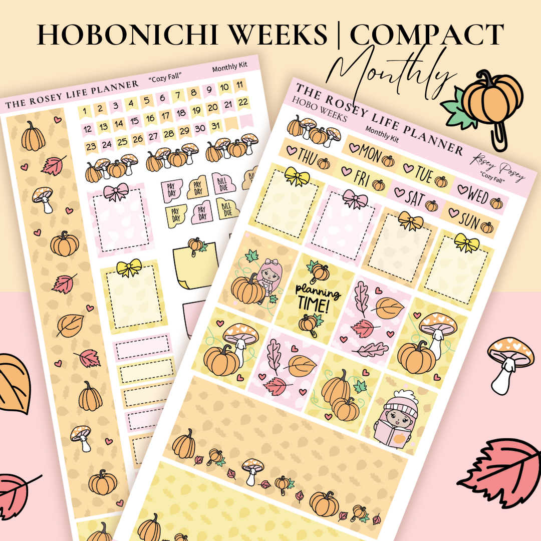 STICKER KIT | Cozy Fall | MONTHLY | COMPACT- HOBONICHI WEEKS - A6 - PA ...