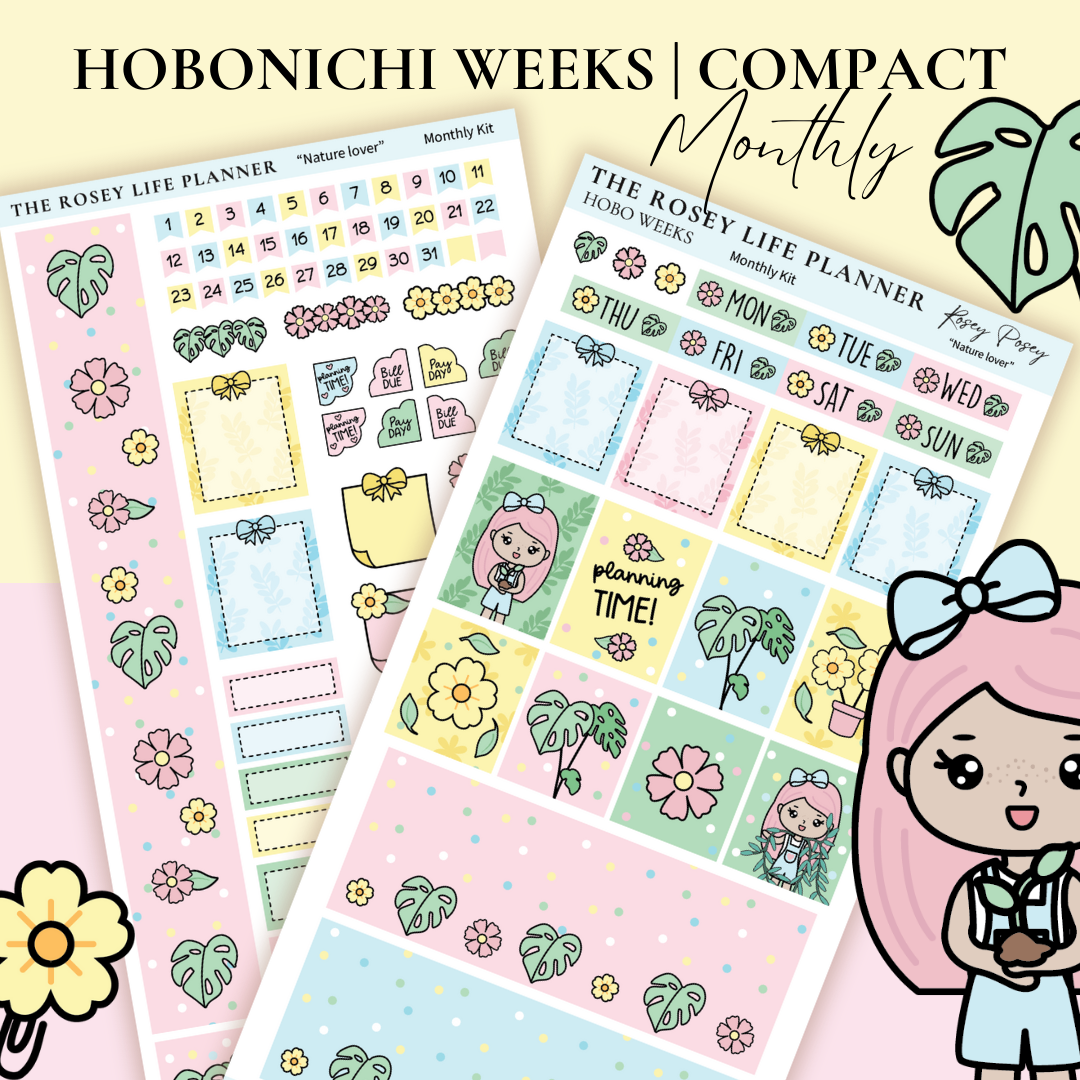 STICKER KIT | Nature Lover | MONTHLY | COMPACT- HOBONICHI WEEKS - A6 ...