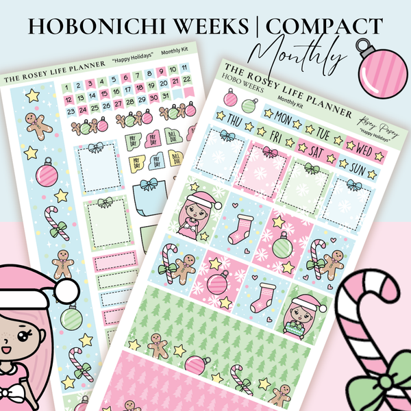 STICKER KIT | Happy Holidays| MONTHLY | COMPACT- HOBONICHI WEEKS - A6 - PASSPORT