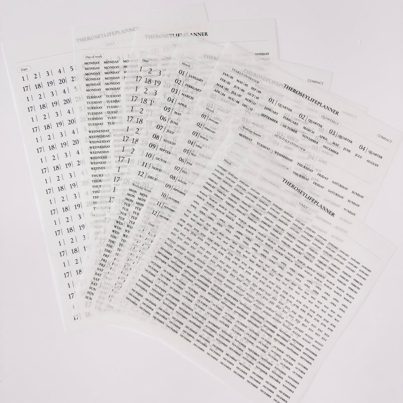 DATE STICKERS FOR UNDATED PLANNERS & NOTEBOOKS | GOLD, BLACK OR ROSE G ...