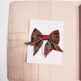 BOW PLANNER CLIP | RED PLAID | SEP26