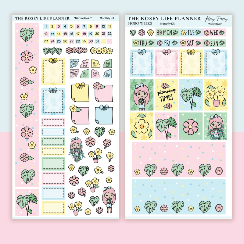 STICKER KIT | Nature Lover | MONTHLY | COMPACT- HOBONICHI WEEKS - A6 - PASSPORT