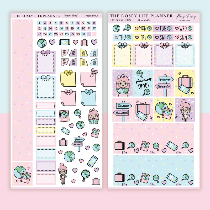 STICKER KIT | Travel | MONTHLY | COMPACT- HOBONICHI WEEKS - A6 - PASSPORT