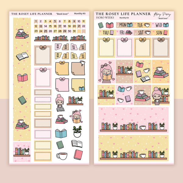 STICKER KIT | BOOK LOVER | MONTHLY | COMPACT- HOBONICHI WEEKS - A6 - PASSPORT