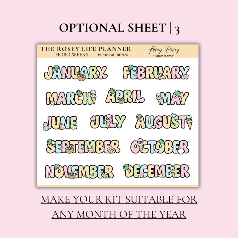 STICKER KIT | Summer | WEEKLY | COMPACT- HOBONICHI WEEKS - A6 - PASSPORT