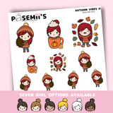 Autumn vibes 2 EMOTI GIRLS  | POSEMII CHARACTER STICKERS | 7 OPTIONS