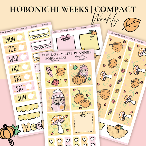 STICKER KIT | Cozy Fall | WEEKLY | COMPACT- HOBONICHI WEEKS - A6 - PASSPORT