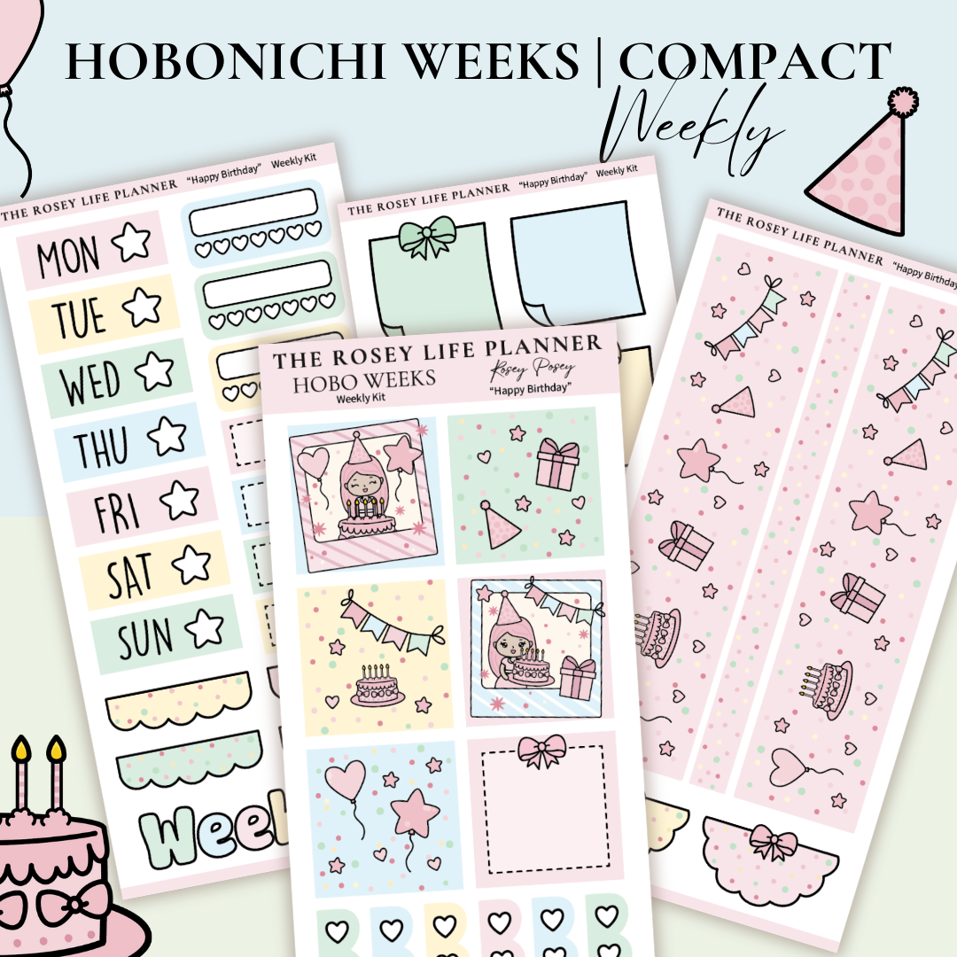 STICKER KIT | Birthday | WEEKLY | COMPACT- HOBONICHI WEEKS - A6 - PASS ...