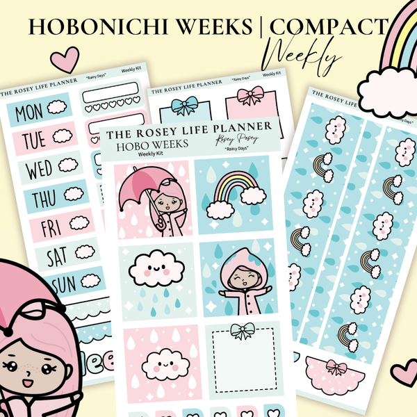 STICKER KIT | Rainy | WEEKLY | COMPACT- HOBONICHI WEEKS - A6 - PASSPORT