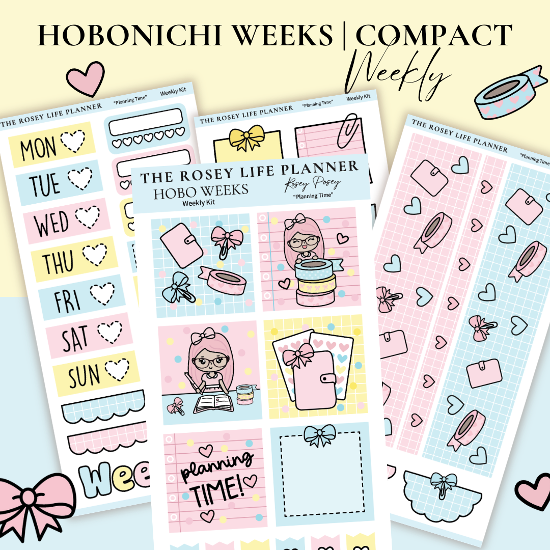 STICKER KIT | Planning Time | WEEKLY | COMPACT- HOBONICHI WEEKS - A6 ...