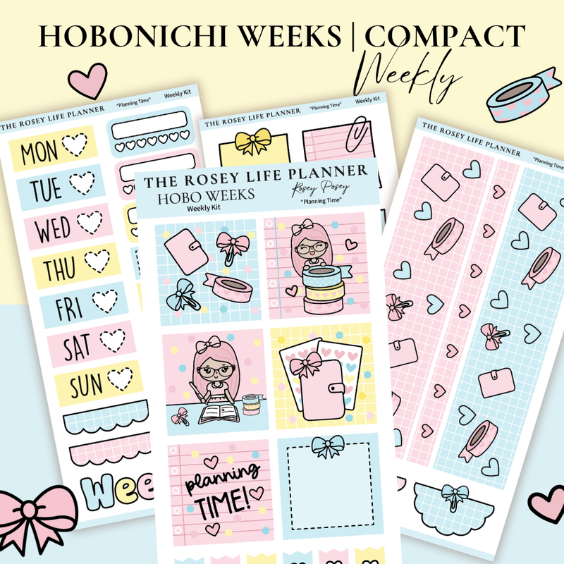 STICKER KIT | Planning Time | WEEKLY | COMPACT- HOBONICHI WEEKS - A6 - PASSPORT