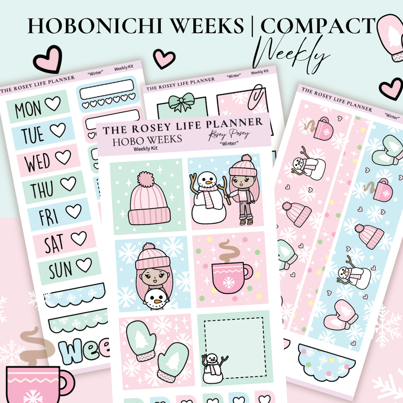 STICKER KIT | Winter | WEEKLY | COMPACT- HOBONICHI WEEKS - A6 - PASSPORT