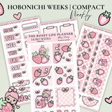 STICKER KIT |  Strawberry Milk | WEEKLY | COMPACT- HOBONICHI WEEKS - A6 - PASSPORT