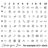 MINI ICONS | DECO STICKERS | 80 ICON OPTIONS -Clear Matte