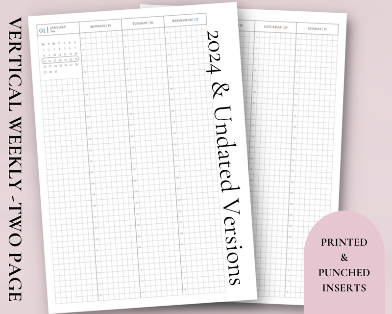 2024 & UNDATED VERSION | PRINTED | WEEKLY INSERTS |  ROSEY PLANNER