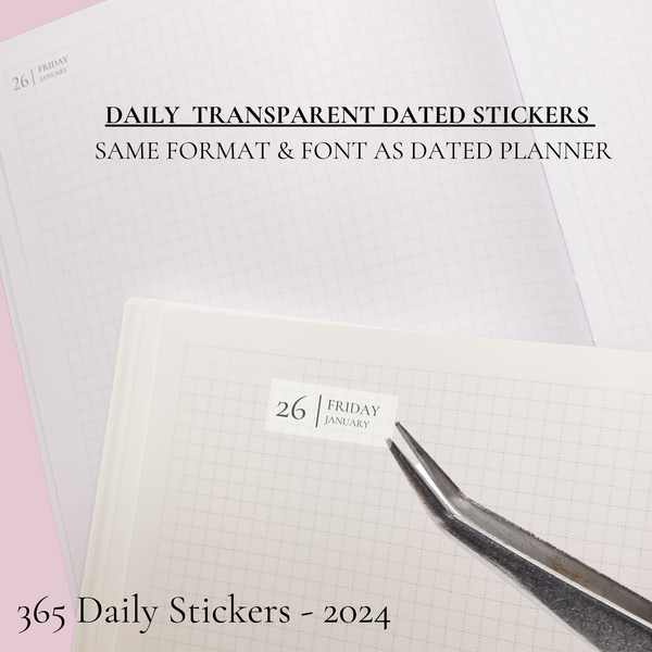 TRANSPARENT DAILY STICKERS | ROSEY PLANNER | PLANNER STICKERS