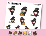 Halloween 2 EMOTI GIRLS  | POSEMII CHARACTER STICKERS | 7 OPTIONS