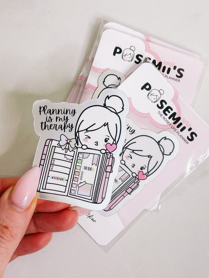 PLANNER THERAPY  | HOLOGRAHIC DECUT STICKER | PLANNER DECO | POSEMII COLLECTION