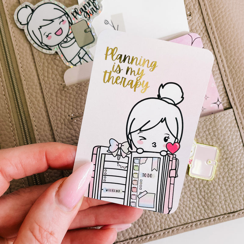 PLANNING IS MY THERAPY | JOURNALING CARD | PLANNER DECO | POSEMII COLLECTION