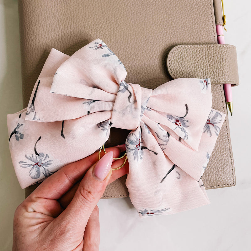 BOW PLANNER CLIP | Pink Florals