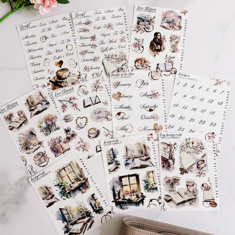 COFFEE AND PLANNING COLLECTION | DECO STICKERS | Clear Matte