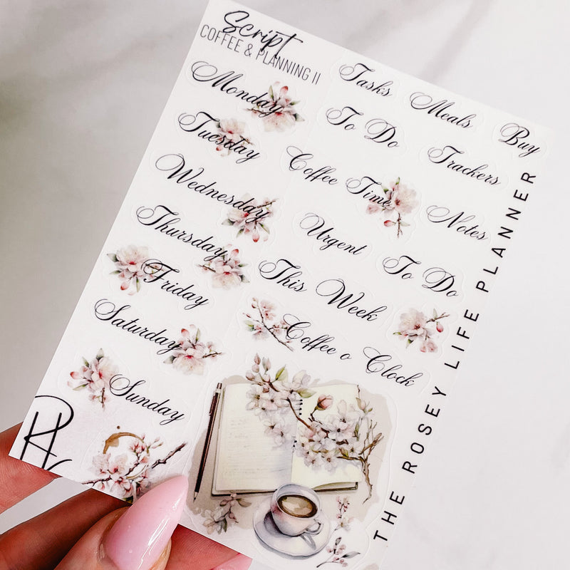 COFFEE AND PLANNING COLLECTION | DECO STICKERS | Clear Matte