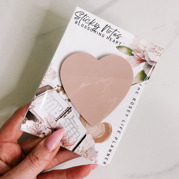 TRANSPARENT STICKY NOTES | MEMO PAD | 50 SHEETS | Blossoming heart |