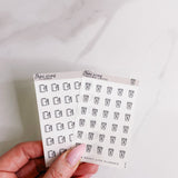 MINI ICONS PART 2 CRAFTS | FUNCTIONAL STICKERS | 80 ICON OPTIONS -Clear Matte