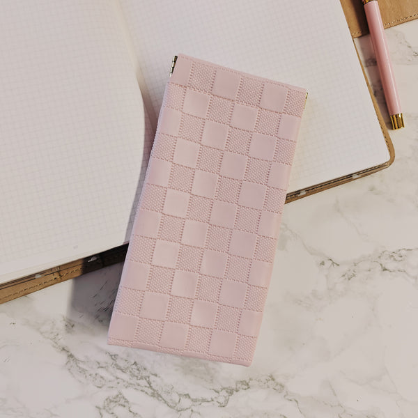 PENCIL / GLASSES CASE | CHECKERED | PEN STORAGE | PINK | FASHIONISTA