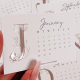 MONTHLY PLANNER CARD SET 2024 | BLUSH EMBOSSED & WHITE