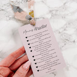 MORNING & EVENING SELF LOVE AFFIRMATIONS - HANDMADE BOOKMARK WITH RIBBON