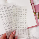 Gym & Workout Icon Sheets - Transparent - Gold or Black