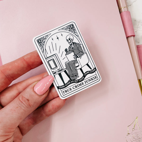 BOOK LOVER - TRUE CRIME | DIE CUT STICKER | VINLY GLOSS