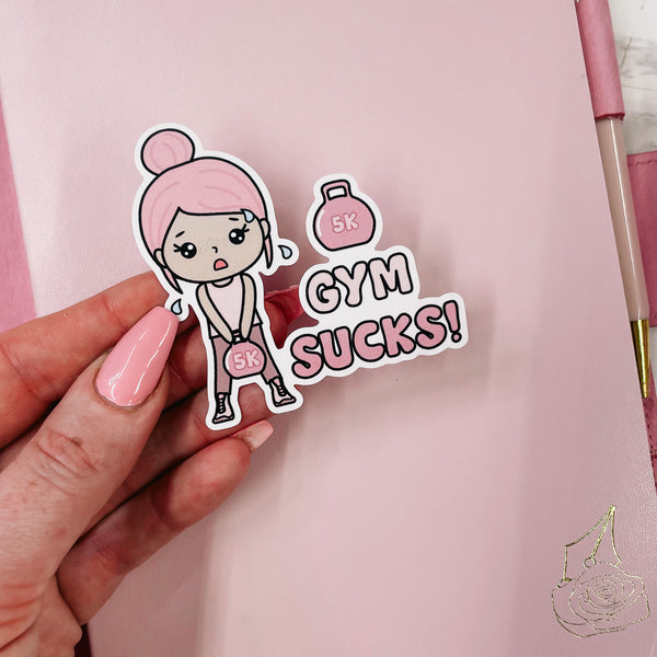 ROSEY POSEY - GYM SUCKS | DIE CUT STICKER | VINLY GLOSS